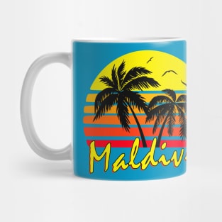 Maldives Retro Sunset Mug